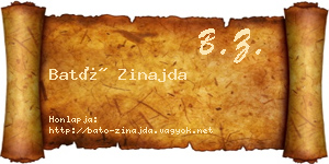 Bató Zinajda névjegykártya